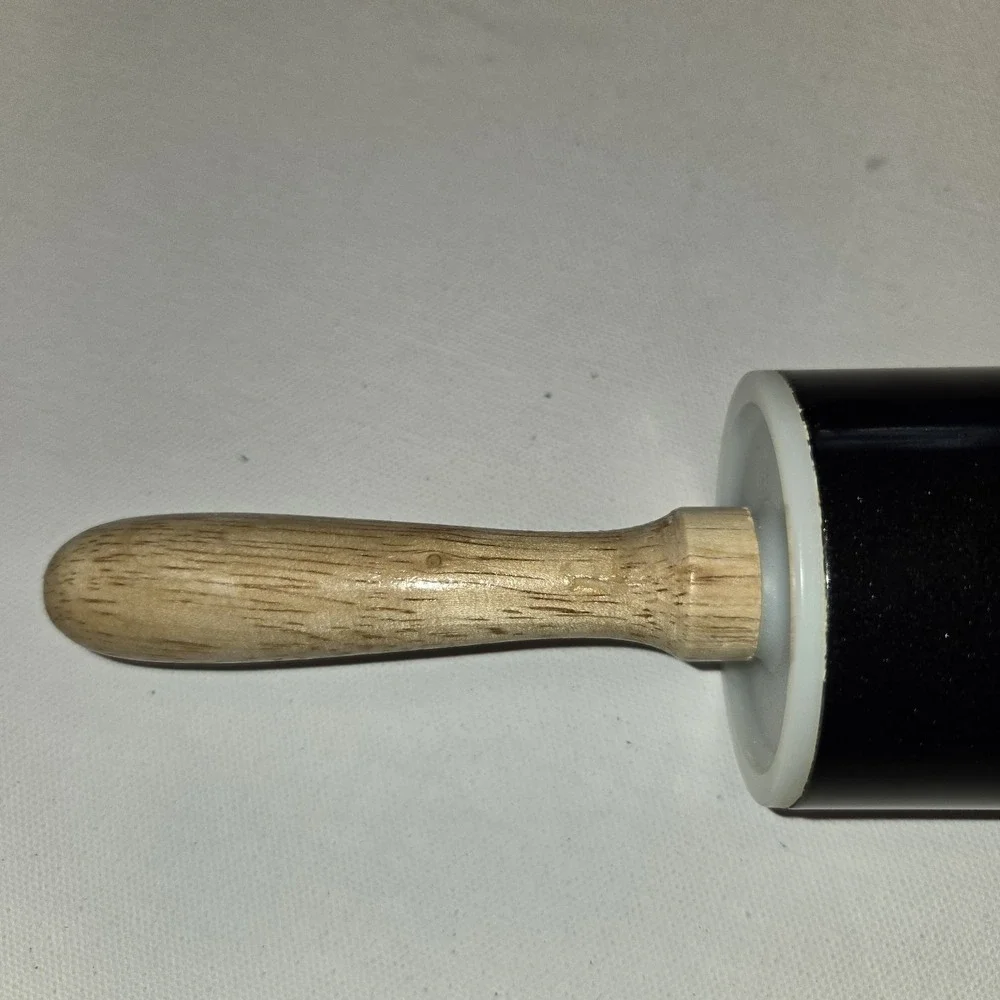 Rolling Pin Black Metal With Wood Handles